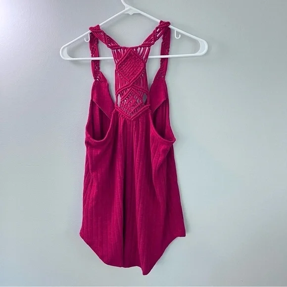 NWT Maurice’s red crochet back button down tank small - Picture 2 of 8